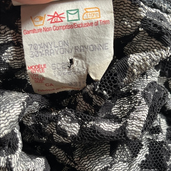 90s Black & Silver Lace Zip Up Y2K Holidays Elegant Blouse - Picture 3 of 7